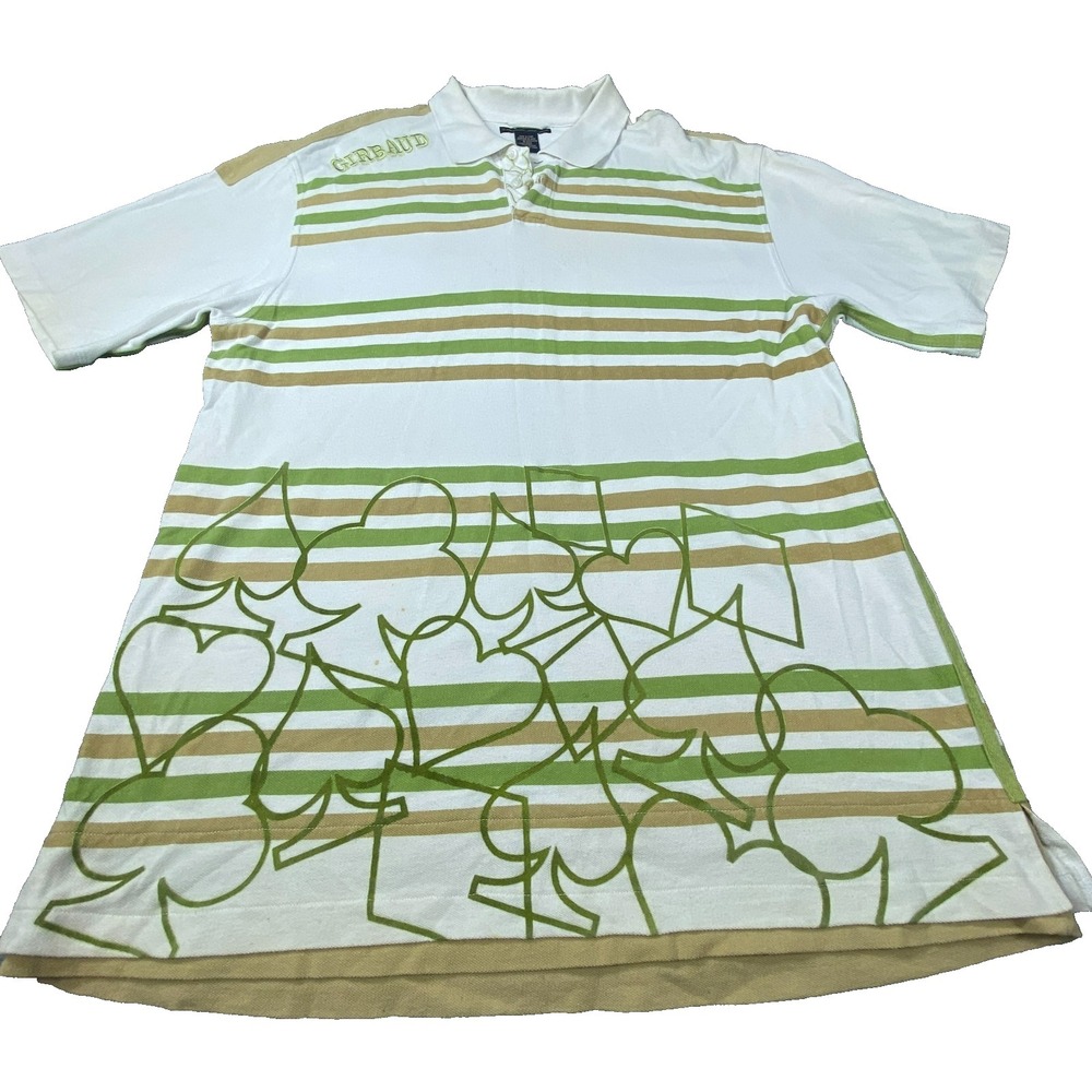 Vintage Graphic Shirt Marithe Francois Girbaud Polo Men XL Striped Baggy Hip Hop